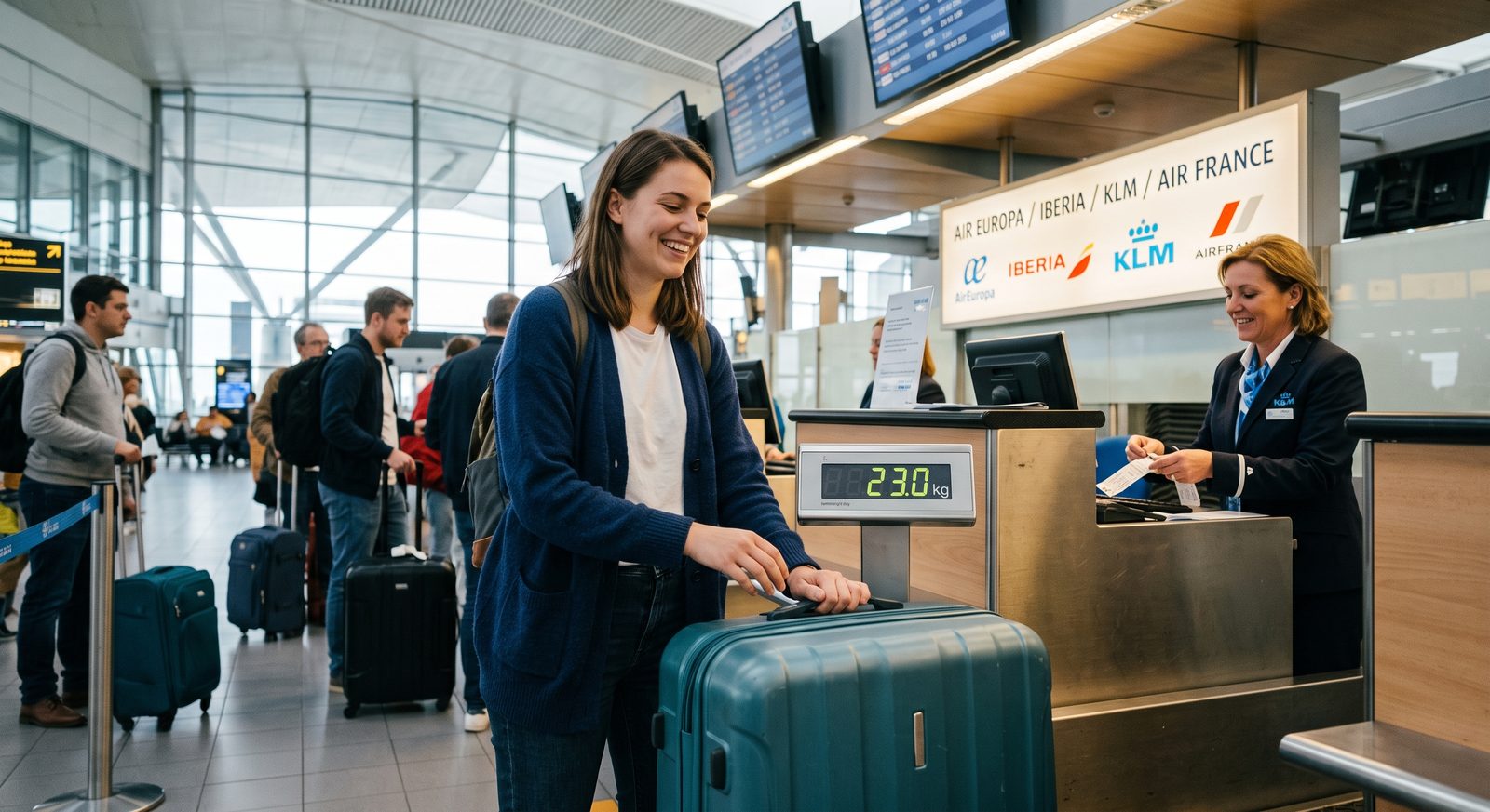 MEDIDAS DE MALETAS DE 23 KGS CON LAS AEROLÍNEAS: AIR EUROPA, IBERIA, KLM, AIRFRANCE